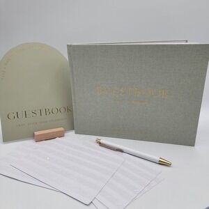 ZICOTO Sage Green Beautiful Wedding Guest Book Cottagecore Boho